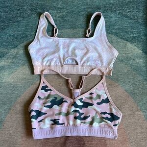 (2) PINK Victoria's Secret Ultimate Sports Bra Set